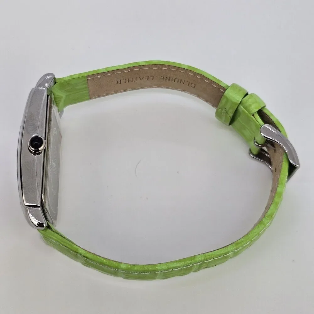 Pastorelli Women's Watch 28MM Gray Dial Green Leather Band Straps New‎ Battery